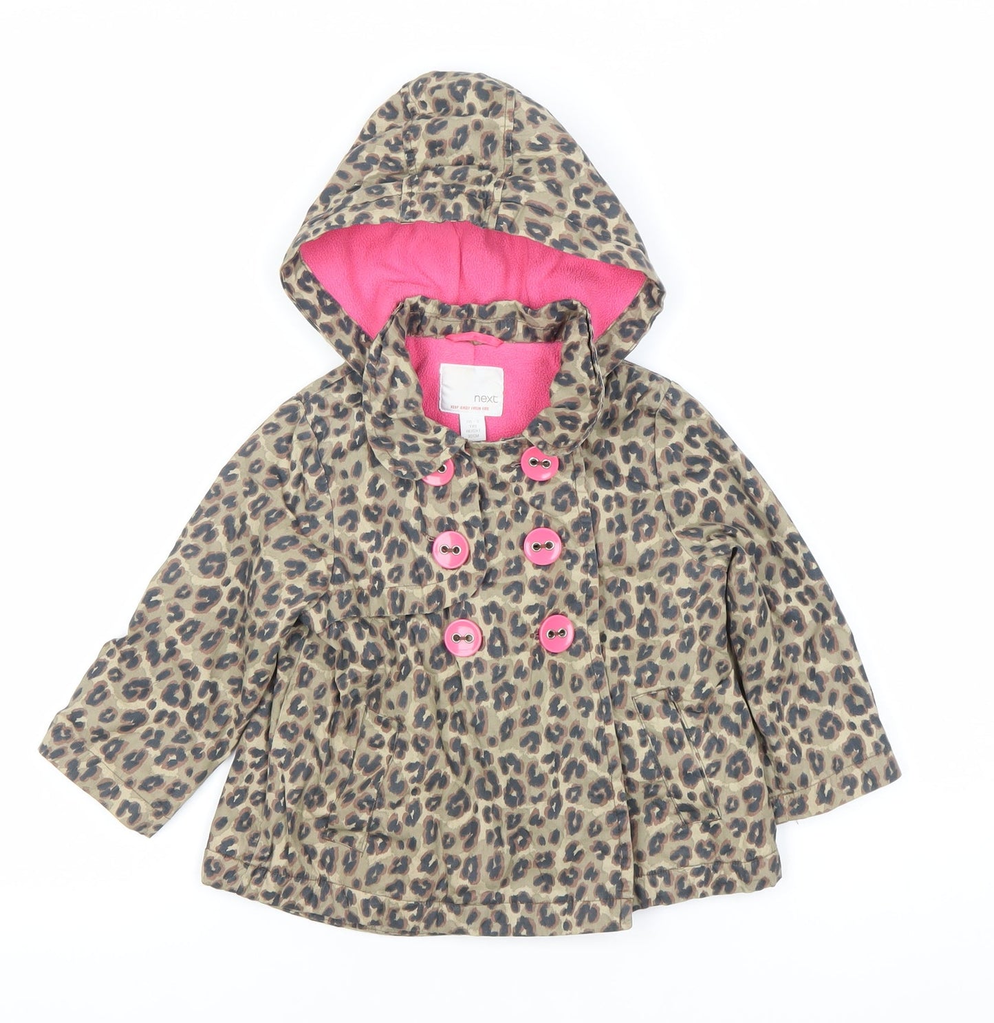 Next Girls Multicoloured Animal Print Hooded Coat 18-24 Months