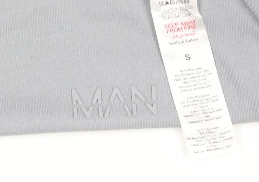 MAN Men’s Grey Crew Neck Short Sleeve T-Shirt - Size S
