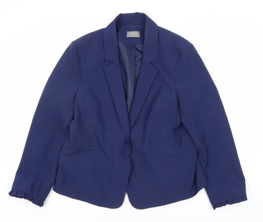 Oasis Women's Blue Blazer Size 16 One-Button