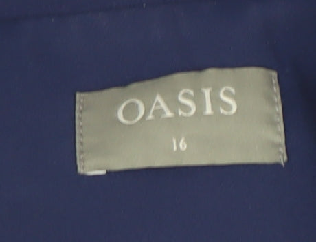 Oasis Women's Blue Blazer Size 16 One-Button