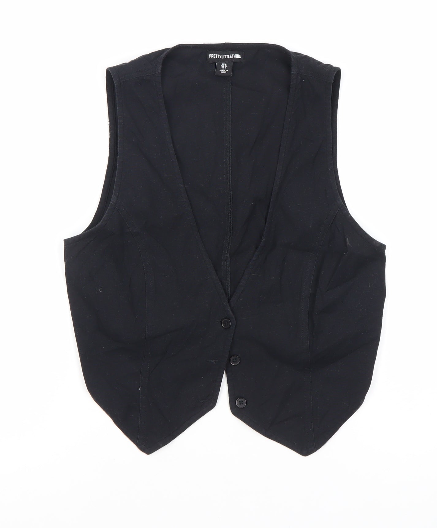 PrettyLittleThing Women's Black Waistcoat Size 8