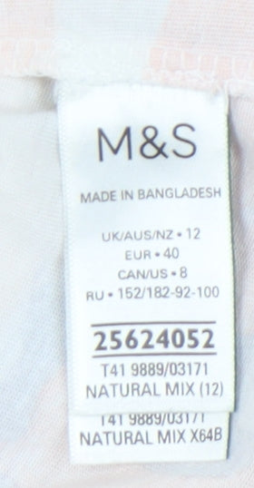 Womens UK Size 12 Marks and Spencer Multicoloured Basic T-Shirt
