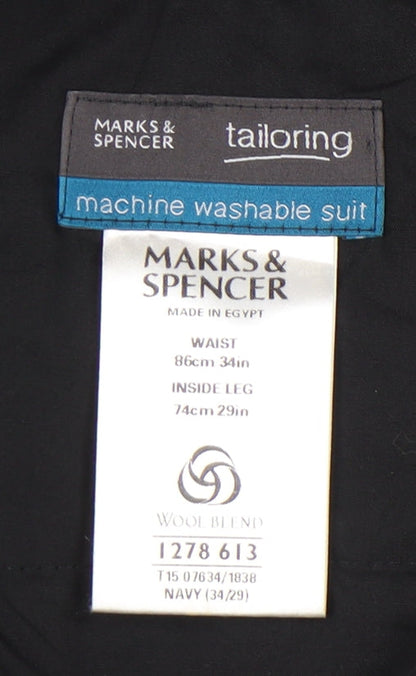 Marks and Spencer Men's Navy Trousers, Size 34