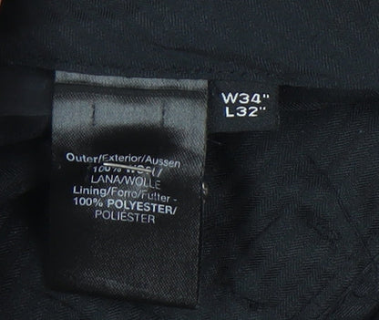 River Island Men's Black Trousers Size 34