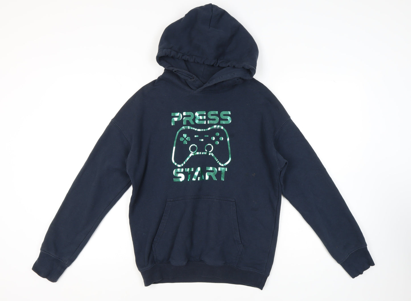 H&M Unisex Kids Blue Hoodie Size 12-13Y Gaming Theme