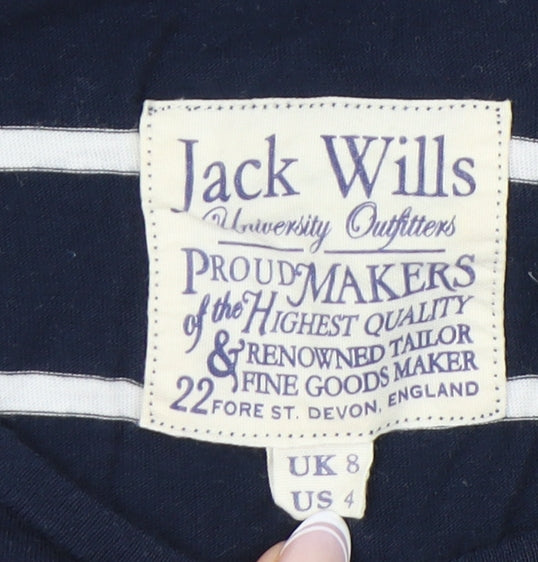 Jack Wills Women's Blue Striped Long Sleeve T-Shirt