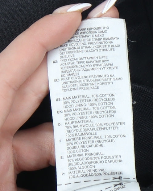 Adidas Black Unisex Pullover Hoodie, Size L, Cotton Blend