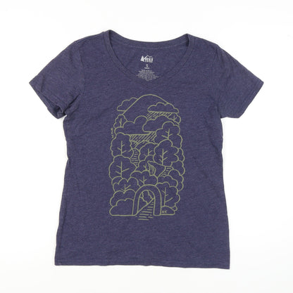 REI Women's Blue Graphic V-Neck T-Shirt - Size S