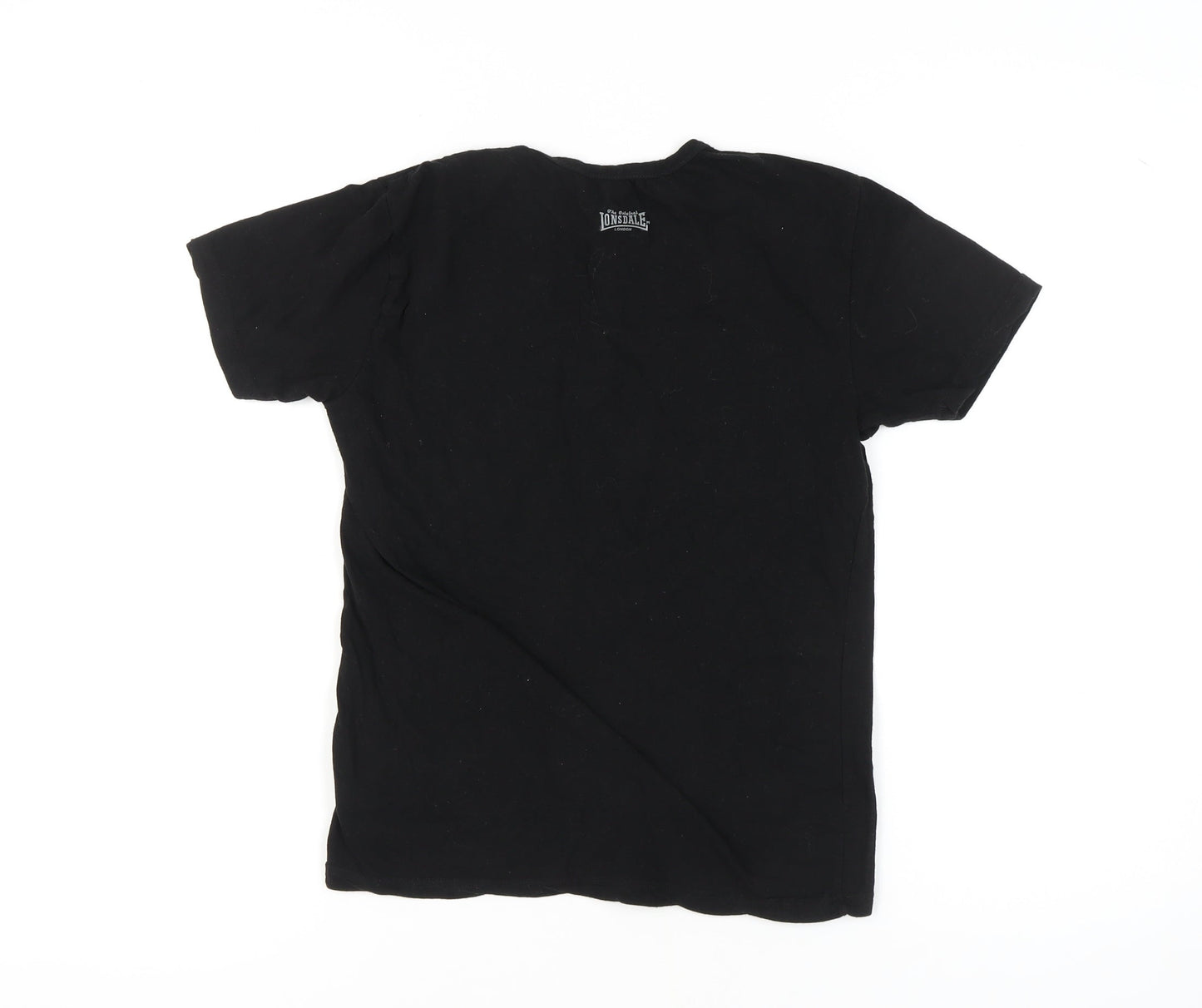Unisex Adults UK Size S Lonsdale Black Basic T-Shirt