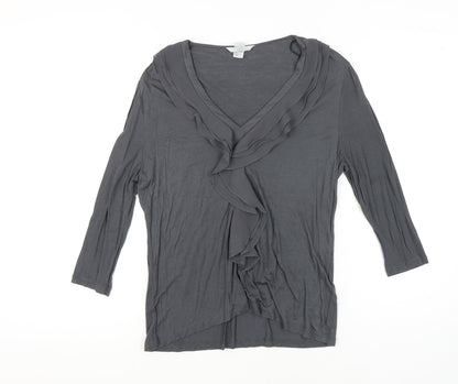 Womens UK Size 12 H&M Grey Basic Blouse