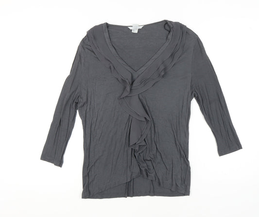 Womens UK Size 12 H&M Grey Basic Blouse