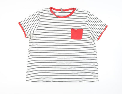 Womens UK Size 20 ASOS White Ringer T-Shirt