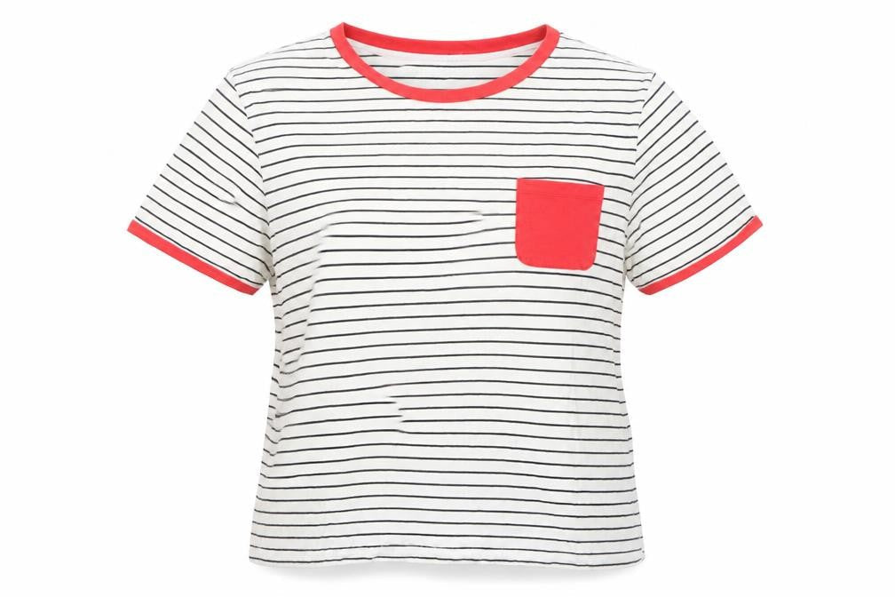 Womens UK Size 20 ASOS White Ringer T-Shirt
