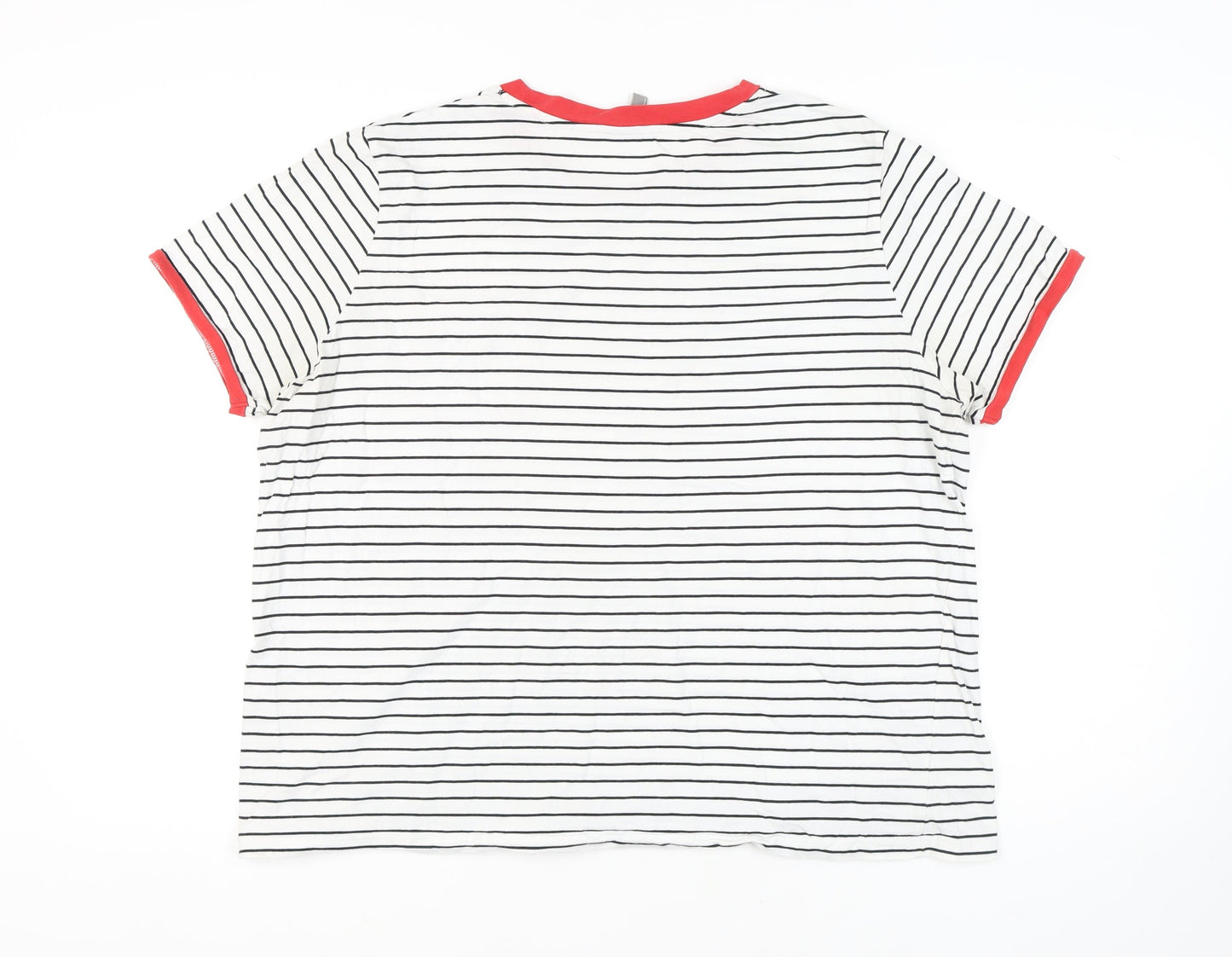 Womens UK Size 20 ASOS White Ringer T-Shirt