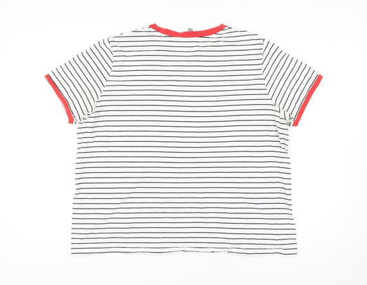 Womens UK Size 20 ASOS White Ringer T-Shirt