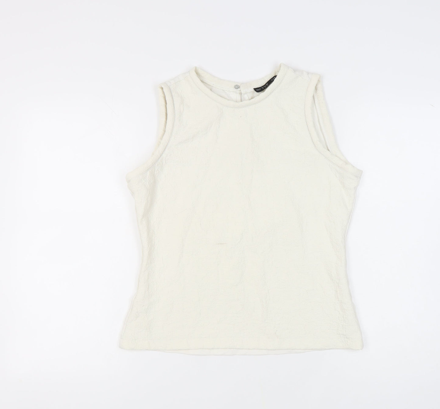 Womens UK Size M Zara Basic White  Top