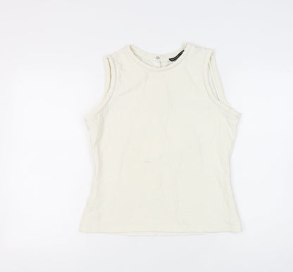 Womens UK Size M Zara Basic White  Top