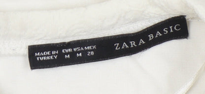 Womens UK Size M Zara Basic White  Top