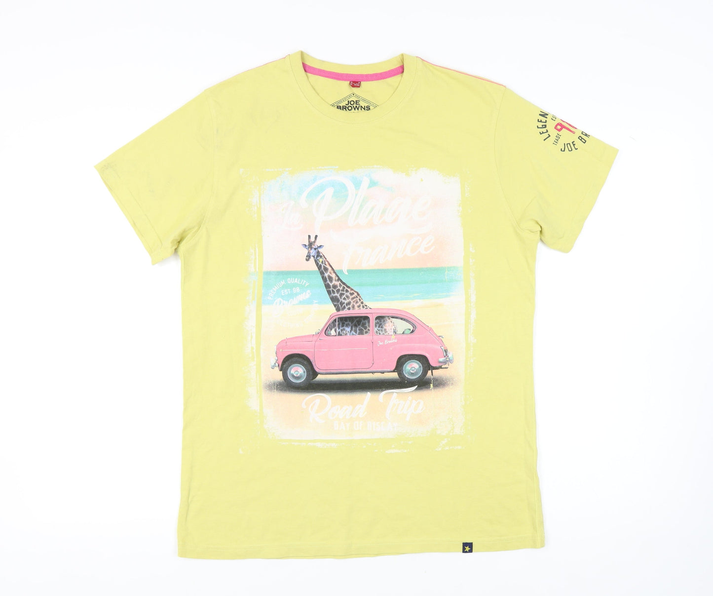 Joe Browns Men's Yellow Graphic Print T-Shirt M