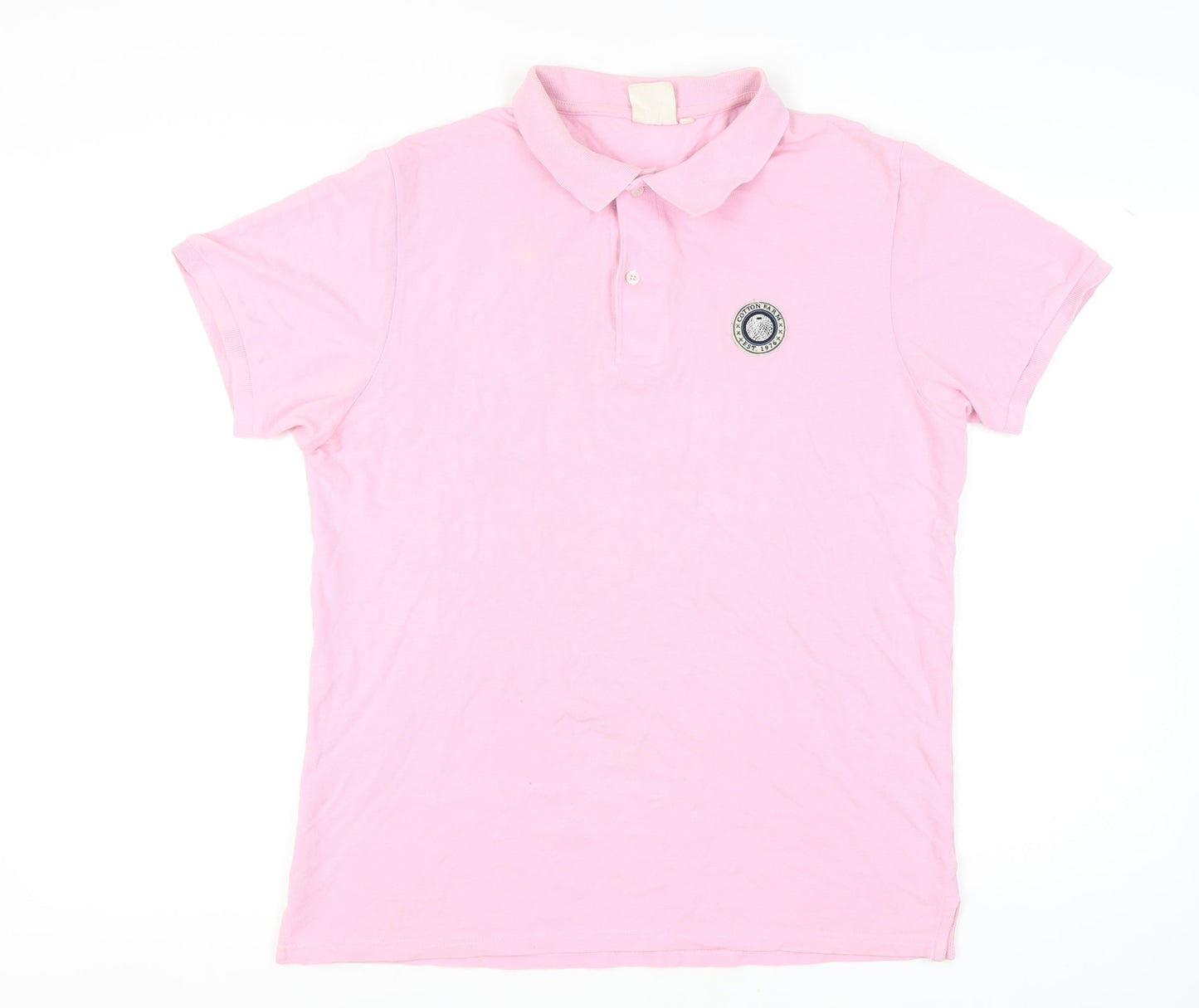 Cotton Farm Men's Pink XL Polo Shirt