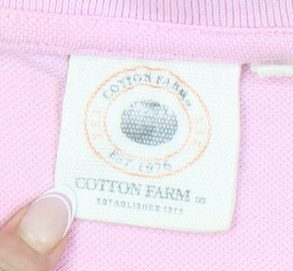 Cotton Farm Men's Pink XL Polo Shirt