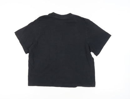 Nike Girls Black XL T-Shirt, Relaxed Fit, 100% Cotton