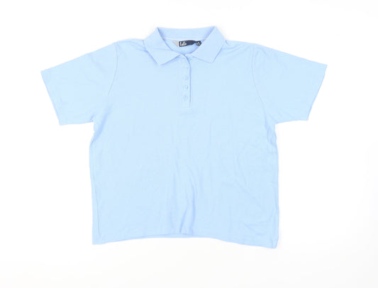 Isle Women's Blue Polo Shirt - M, Short Sleeve, Casual