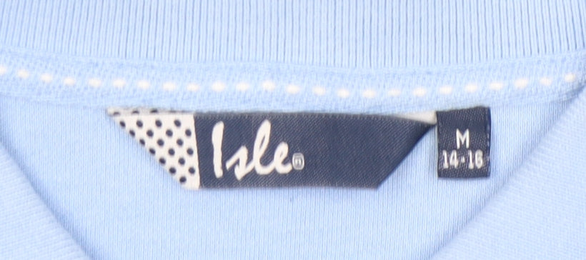 Isle Women's Blue Polo Shirt - M, Short Sleeve, Casual