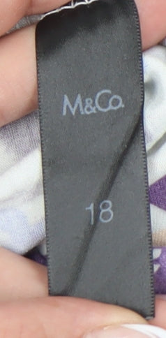 M&Co Women's Multicoloured Floral Top Size 18