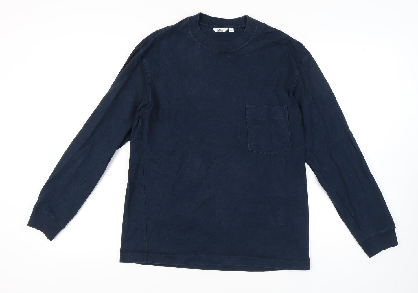 Uniqlo Men’s Blue Cotton Crew Neck Long Sleeve T-Shirt M
