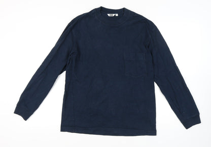 Uniqlo Men’s Blue Cotton Crew Neck Long Sleeve T-Shirt M