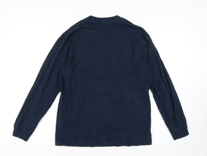 Uniqlo Men’s Blue Cotton Crew Neck Long Sleeve T-Shirt M