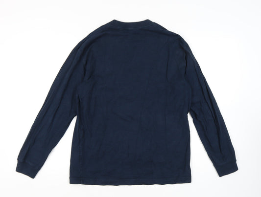 Uniqlo Men’s Blue Cotton Crew Neck Long Sleeve T-Shirt M