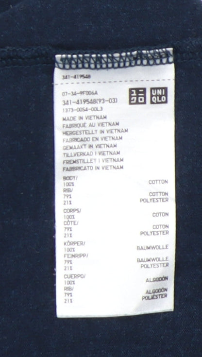 Uniqlo Men’s Blue Cotton Crew Neck Long Sleeve T-Shirt M