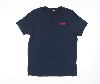 The North Face Men's Blue Cotton Logo T-Shirt, Size L