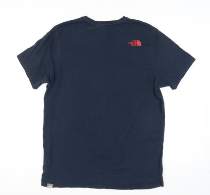 The North Face Men's Blue Cotton Logo T-Shirt, Size L