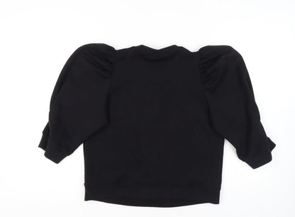Womens UK Size M Peppercorn Black Basic T-Shirt