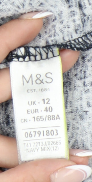 Womens UK Size 12 Marks and Spencer Multicoloured Basic T-Shirt