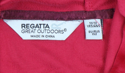 Regatta Girls Red Pullover Hoodie 11-12 Years with Logo