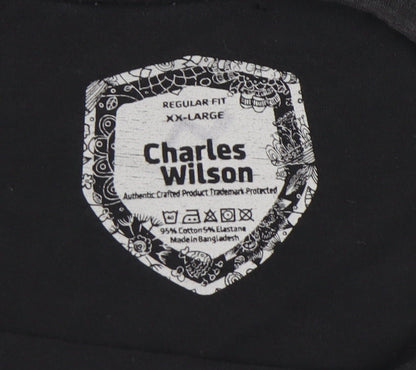 Mens UK Size 2XL Charles Wilson Black  T-Shirt