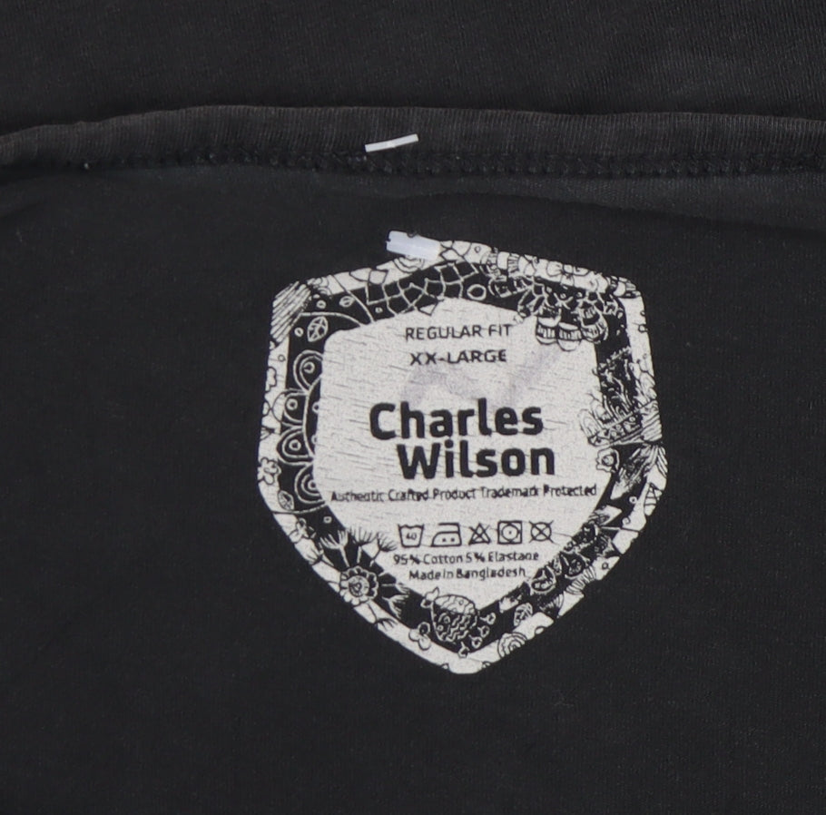 Mens UK Size 2XL Charles Wilson Black  T-Shirt