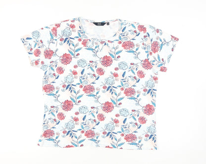 Womens UK Size L ISLE ESSENTIALS Multicoloured Basic T-Shirt