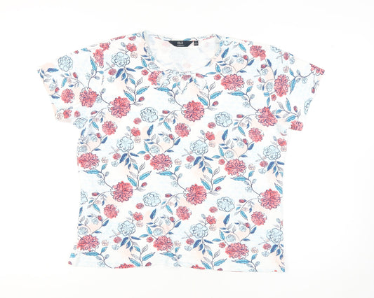 Womens UK Size L ISLE ESSENTIALS Multicoloured Basic T-Shirt
