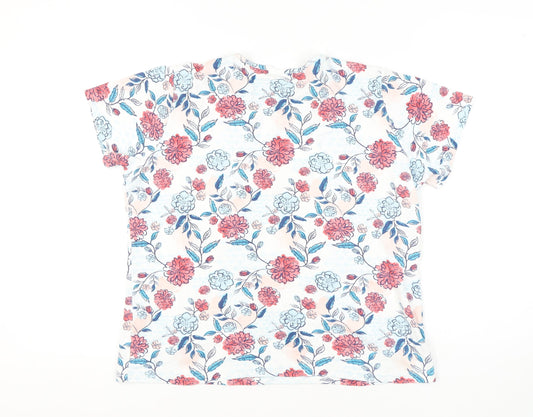 Womens UK Size L ISLE ESSENTIALS Multicoloured Basic T-Shirt