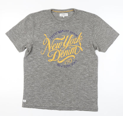 Next Men's Grey Graphic Print T-Shirt, Medium