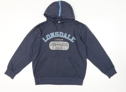 Mens UK Size S Lonsdale Blue Pullover Hoodie
