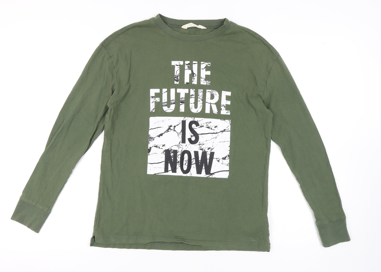 H&M Boys Green Long Sleeve Graphic T-Shirt 12 Years