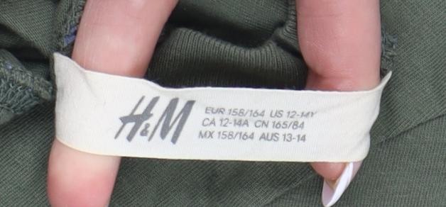 H&M Boys Green Long Sleeve Graphic T-Shirt 12 Years