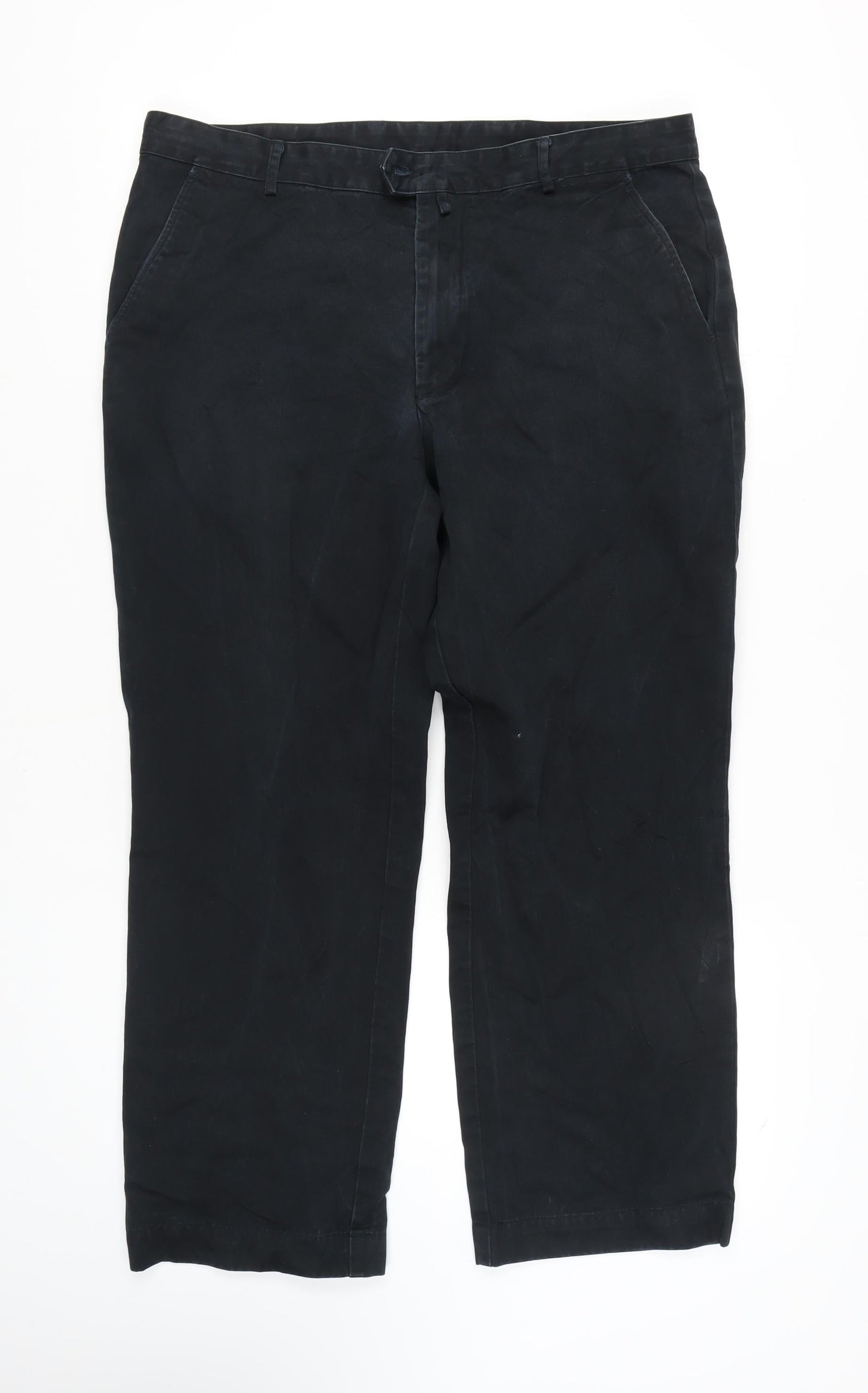 GANT Men's Black Chino Trousers, Size 38, 100% Cotton