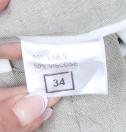 Nigel Hall Men's Beige Trousers - Size 34, Belted